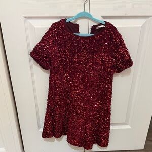 Zara Kids Red Sequin Formal Dress